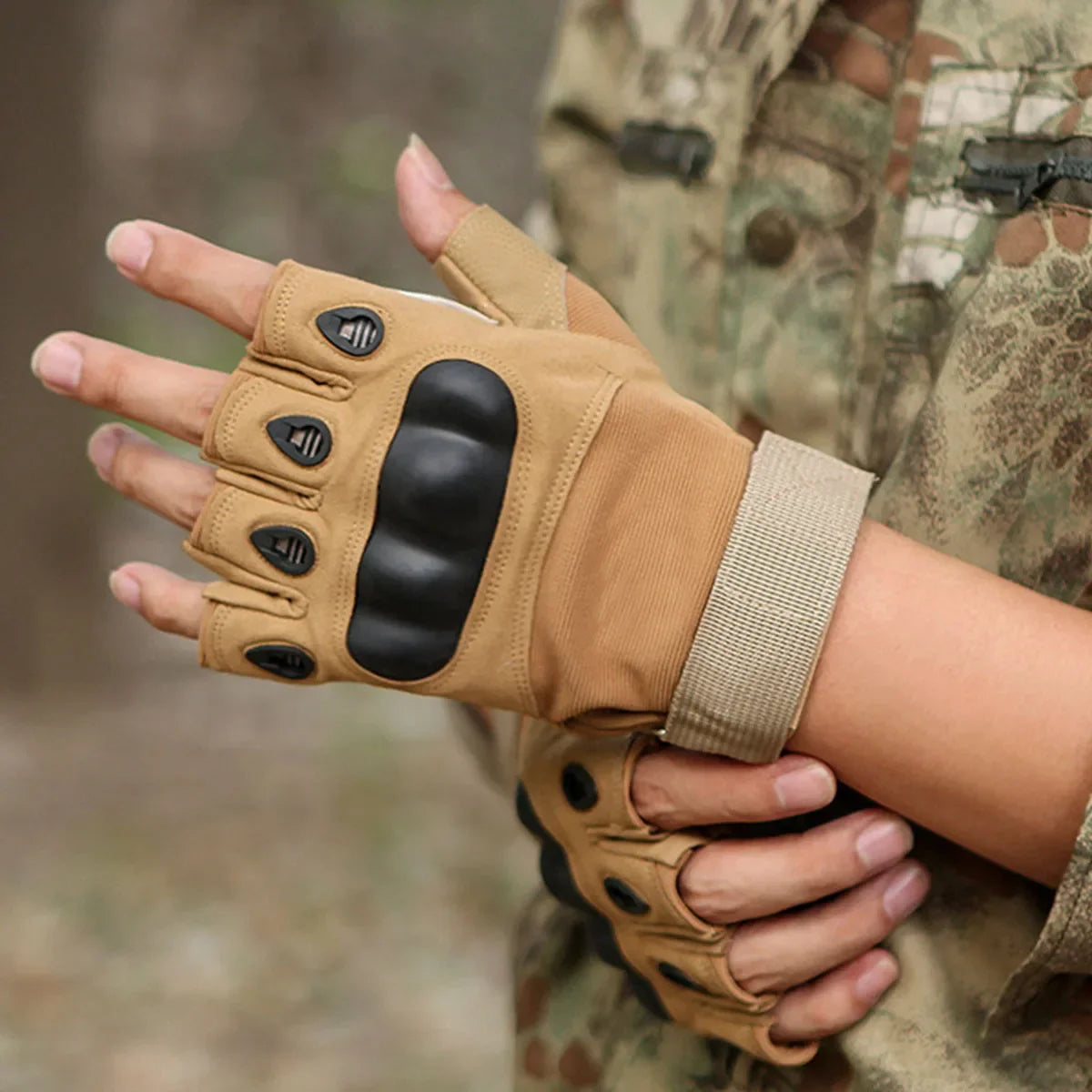 1 pair Half-finger gloves Outdoor military gloves Sports shooting Hunting air gun Motorcycle bicycle gloves