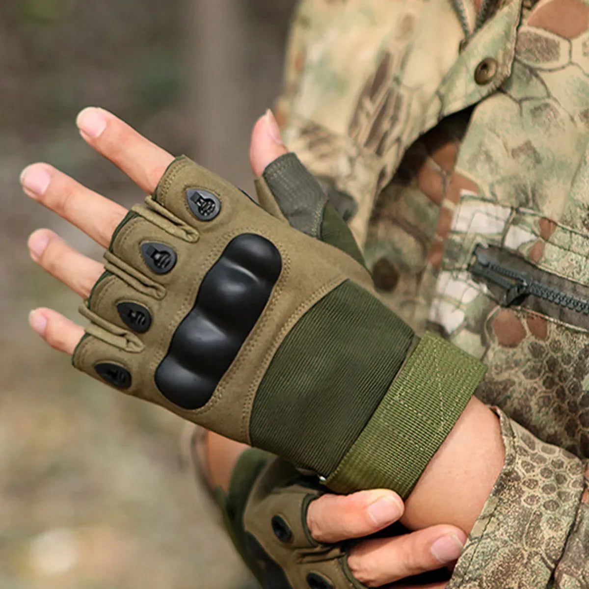 1 pair Half-finger gloves Outdoor military gloves Sports shooting Hunting air gun Motorcycle bicycle gloves
