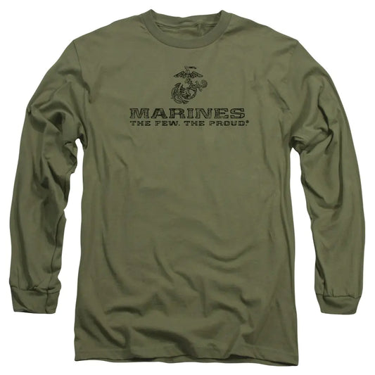 US Marine Corps Distressed Logo Unisex Adult Long-Sleeve T Shirt