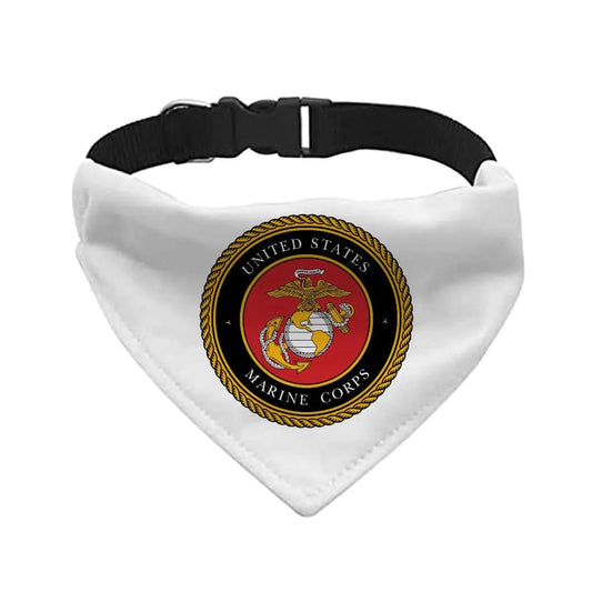 Marine Corps Pet Bandana Collar - Military Scarf Collar - USA Dog Bandana (XL)